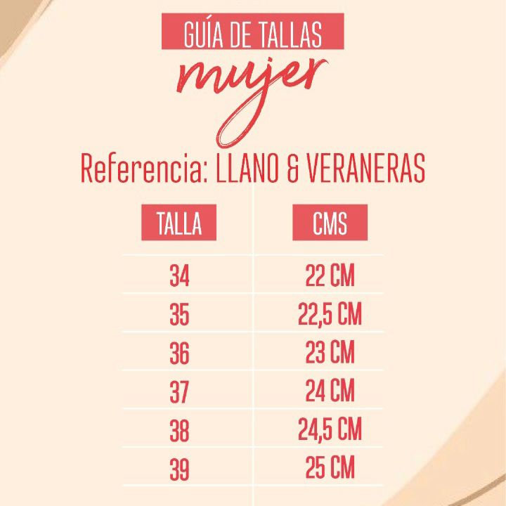 Imagen Guía de talla mujer - Corocoras
